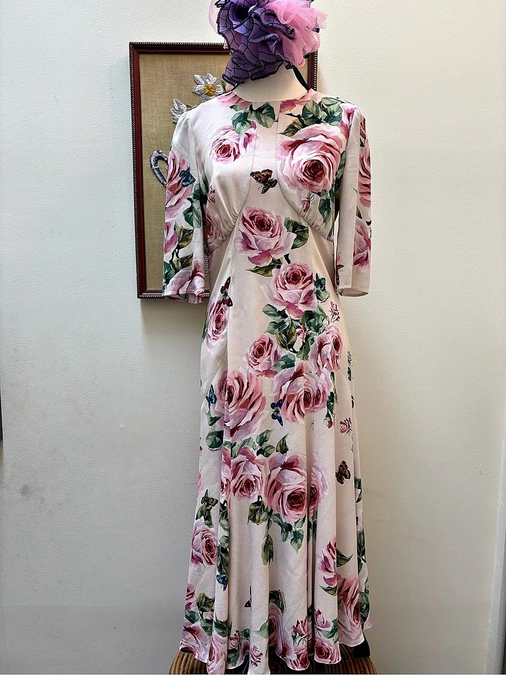 Dolce & Gabbana Floral Maxi Dress in Pink Size 44
